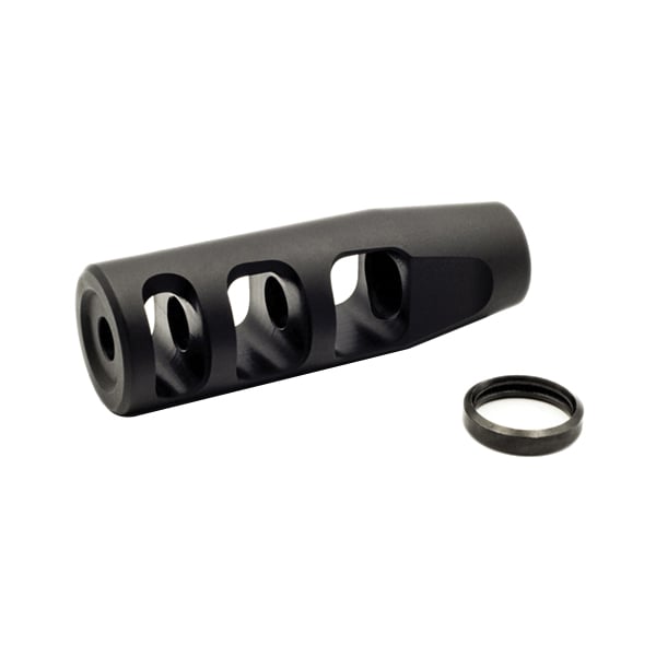 JP Enterprises Competition 3-Port Compensator 1/2-28, Black - Jp Enterprises