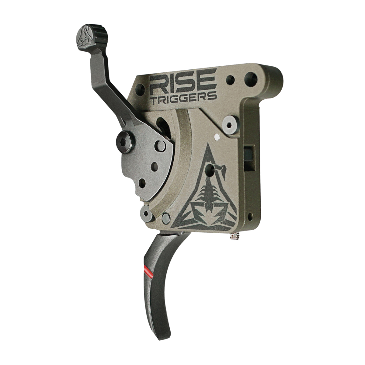 Rise Armament Reliant Pro 1 - 3 lb Curved Blade Trigger Drop-In, Black/Flat Dark Earth - Rise Armament