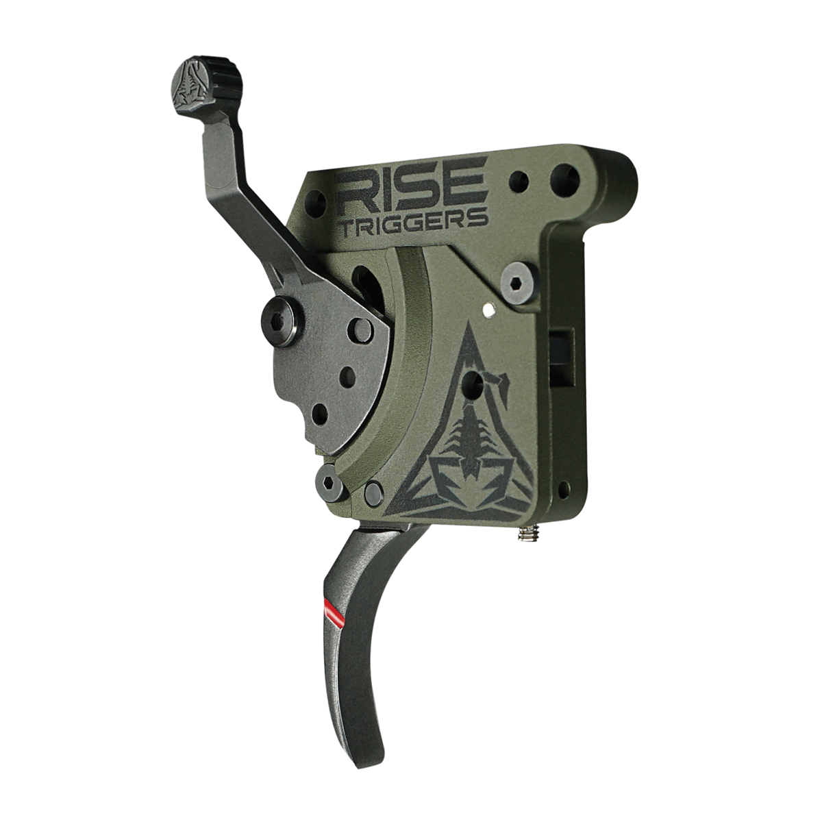 Rise Armament Reliant Hunter 2 - 5 lb Curved Blade Trigger Drop-In, Black/Green - Rise Armament