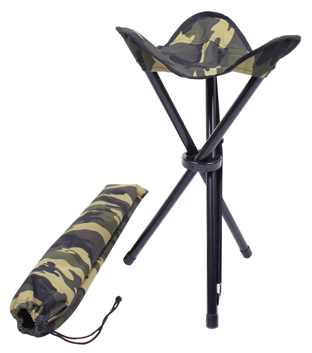 Rothco Rothco Collapsible Stool With Carry Strap - Woodland Camo