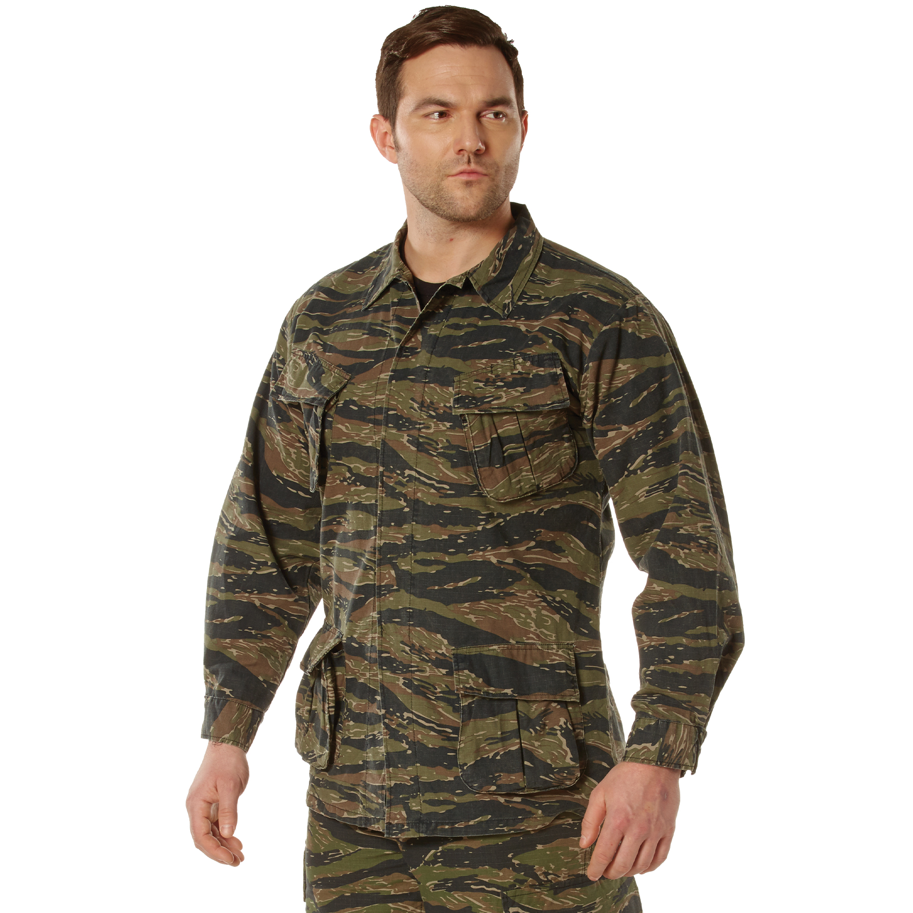 Rothco Rothco Vintage Vietnam Fatigue Rip-Stop Shirt - Tiger Stripe Camo, 2X-Large