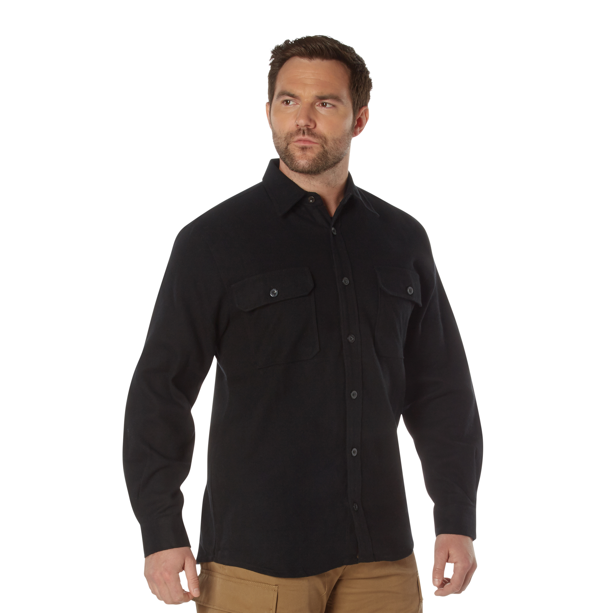 Rothco Rothco Heavy Weight Solid Flannel Shirt - Black, 2X-Large