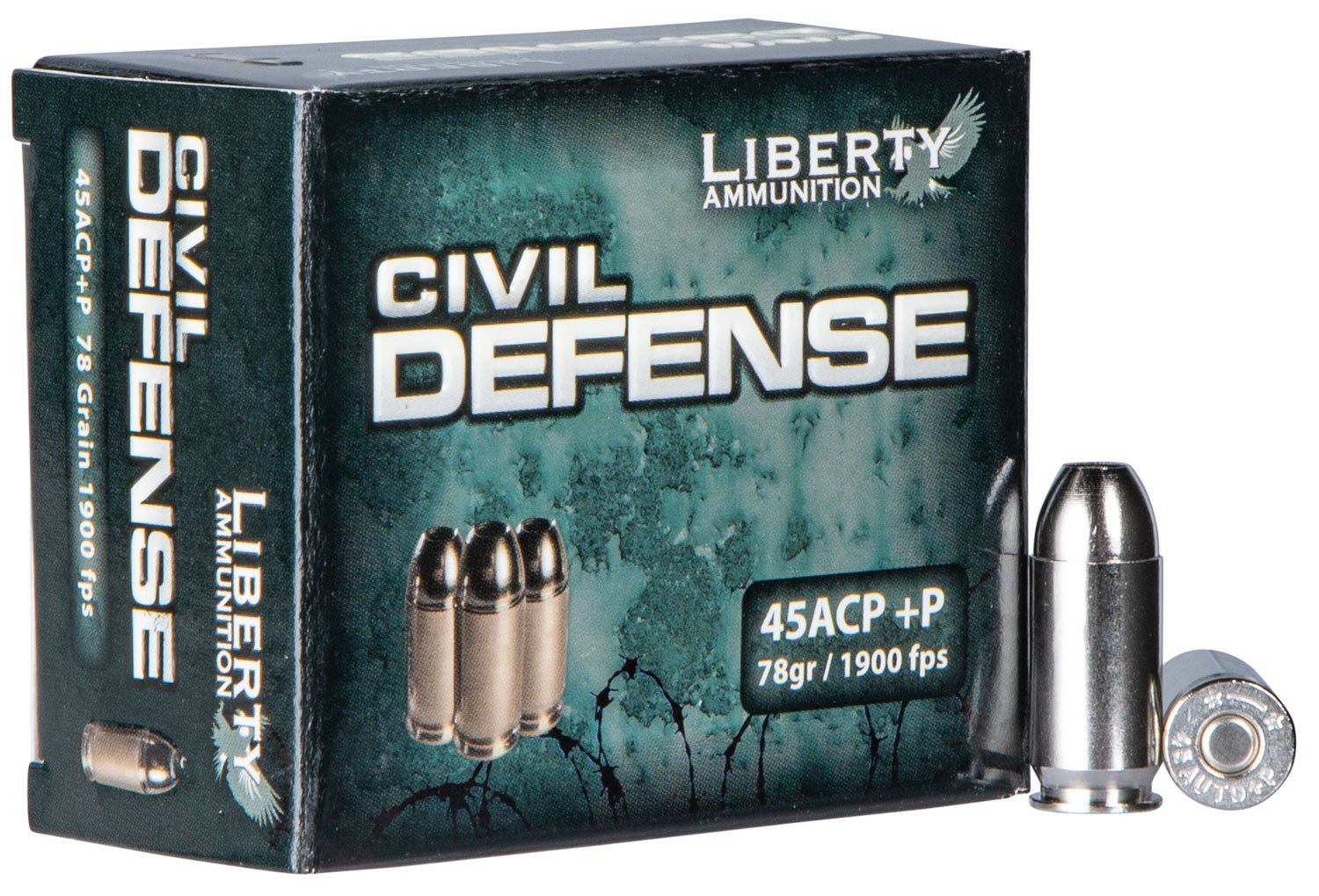 Liberty Civil Defense 45 ACP+P Ammo 78 Grain HP, 20rds - LA-CD-45-013 - Liberty Ammunition
