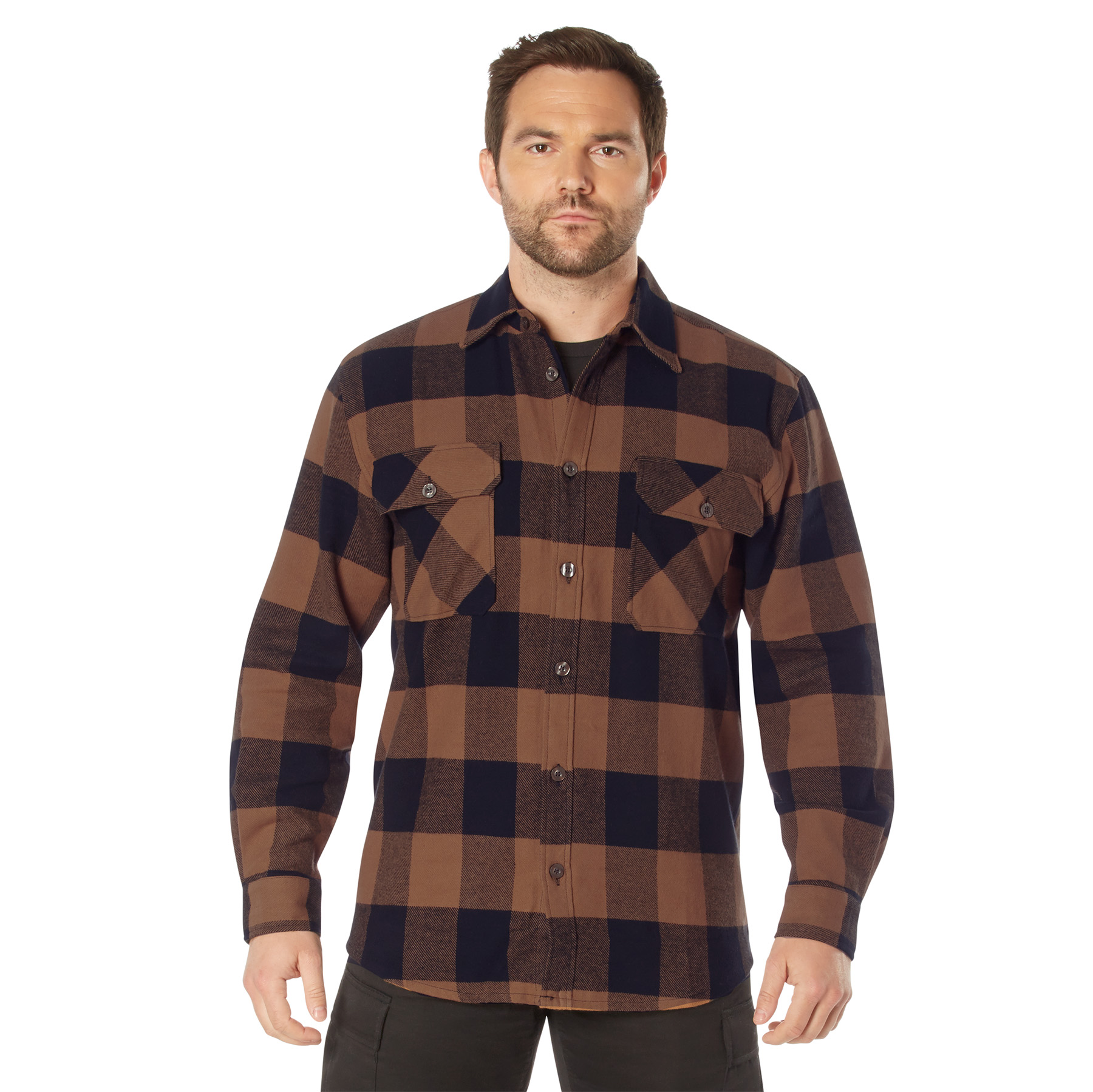 Rothco Rothco Extra Heavyweight Buffalo Plaid Flannel Shirt - Brown Plaid, Medium