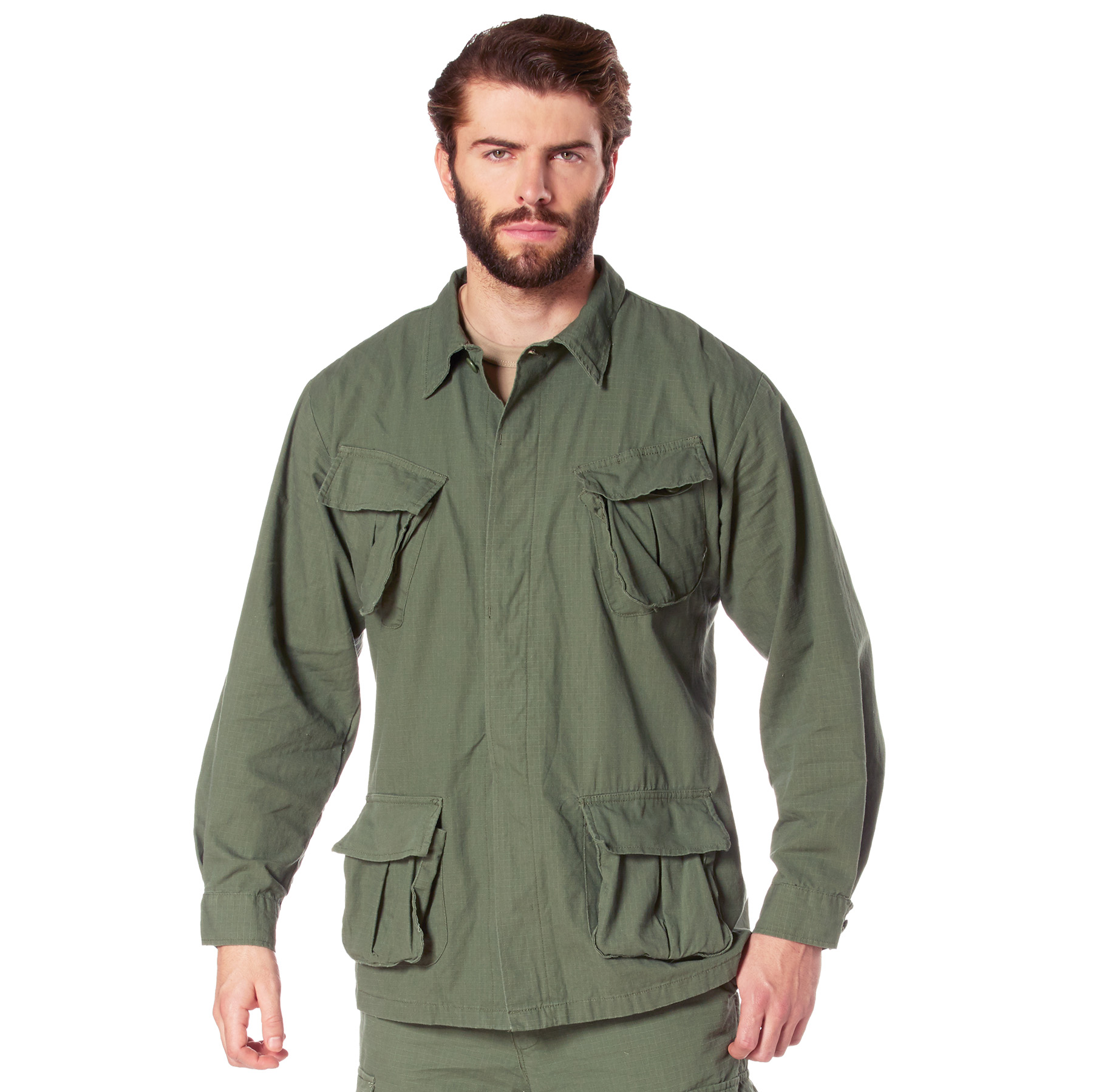 Rothco Rothco Vintage Vietnam Fatigue Rip-Stop Shirt - Olive Drab, Medium