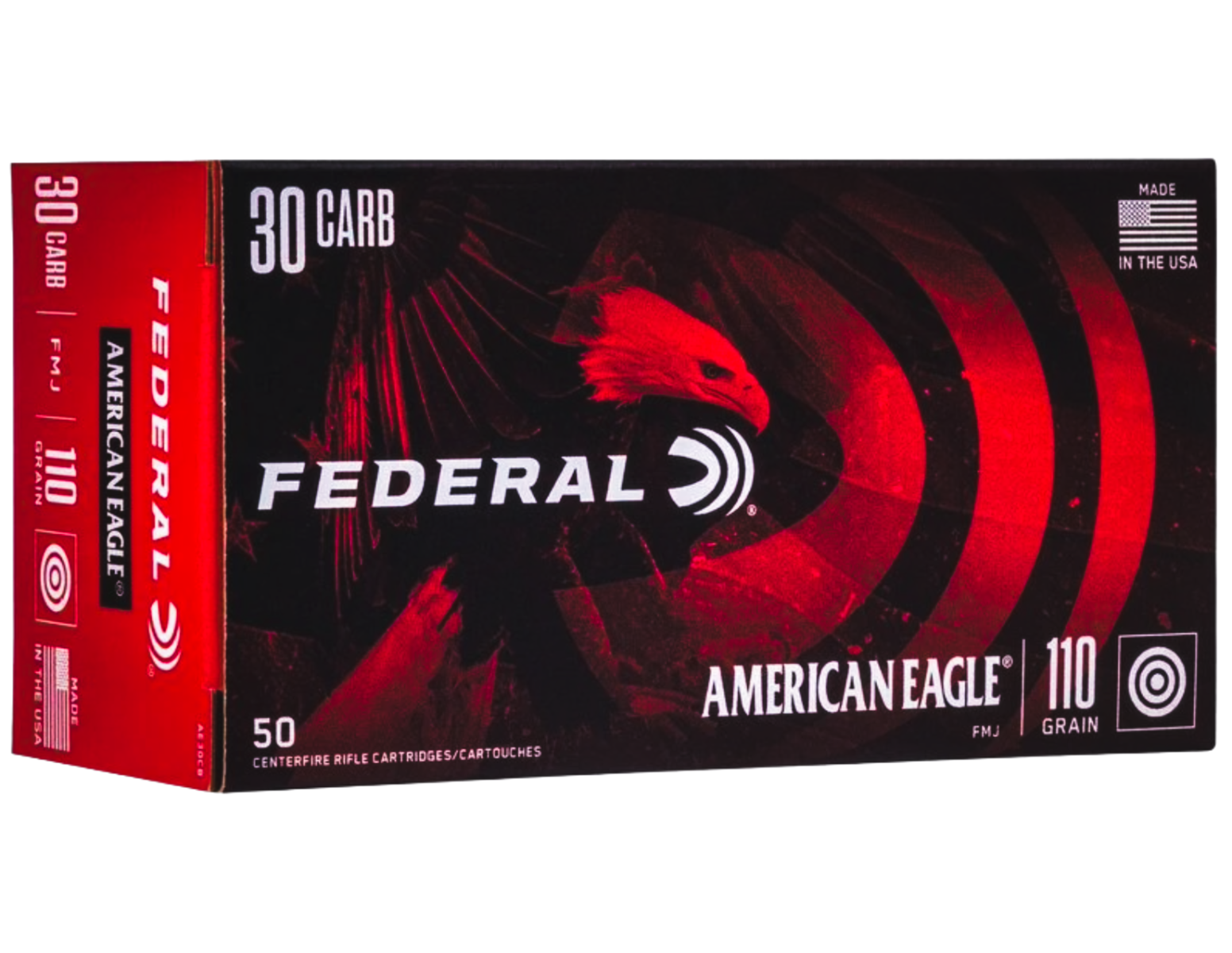 American Eagle 30 Carbine 110gr FMJ Ammunition 50rds - AE30CB - Federal