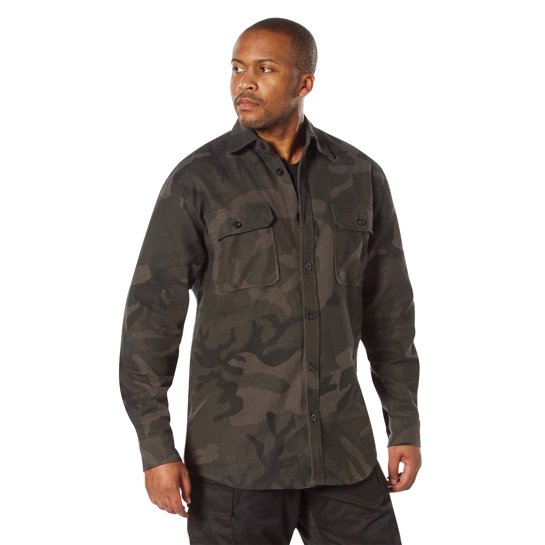 Rothco Rothco Midnight Camo Flannel Shirt - Midnight Black Camo, 3X-Large