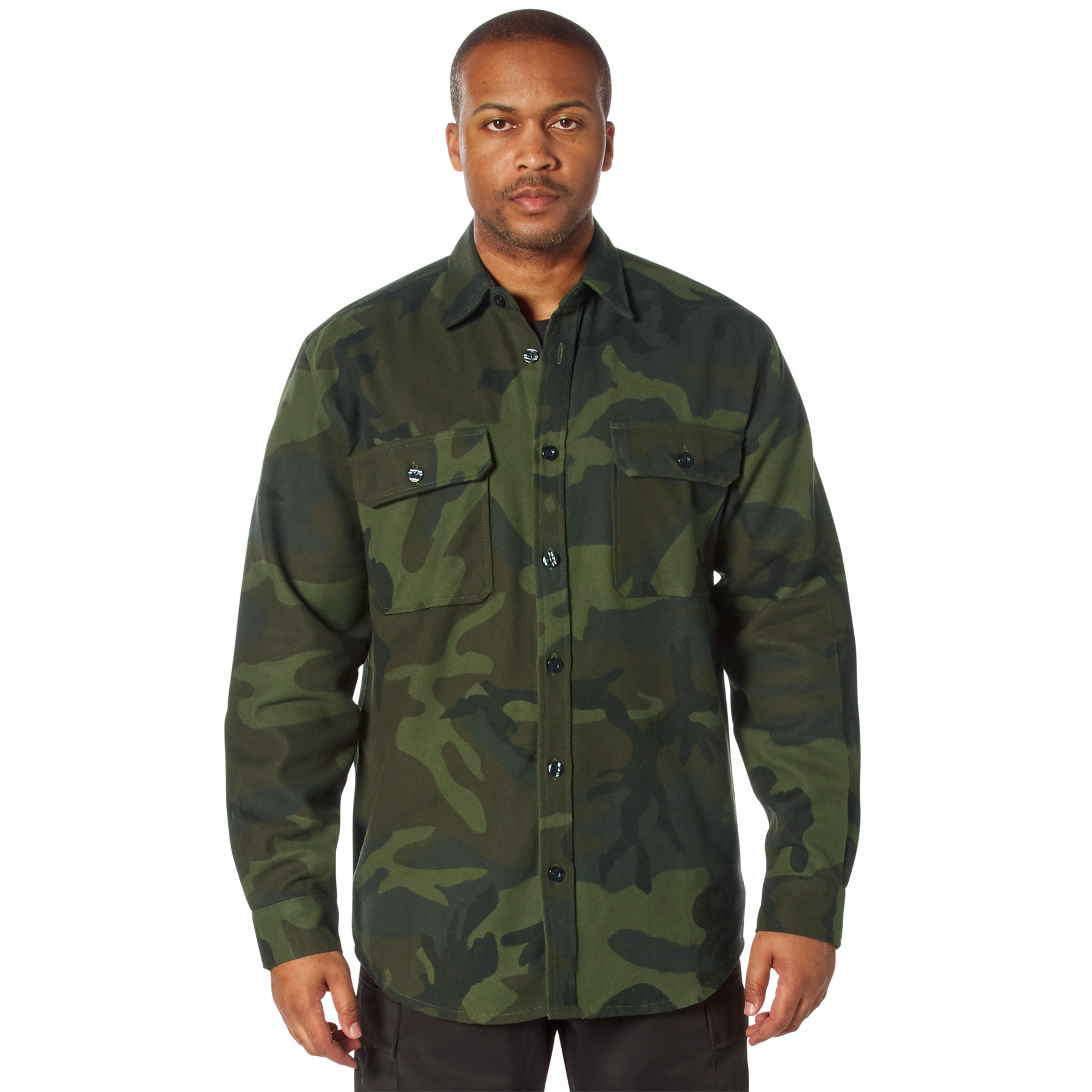 Rothco Rothco Midnight Camo Flannel Shirt - Midnight Woodland Camo, Small