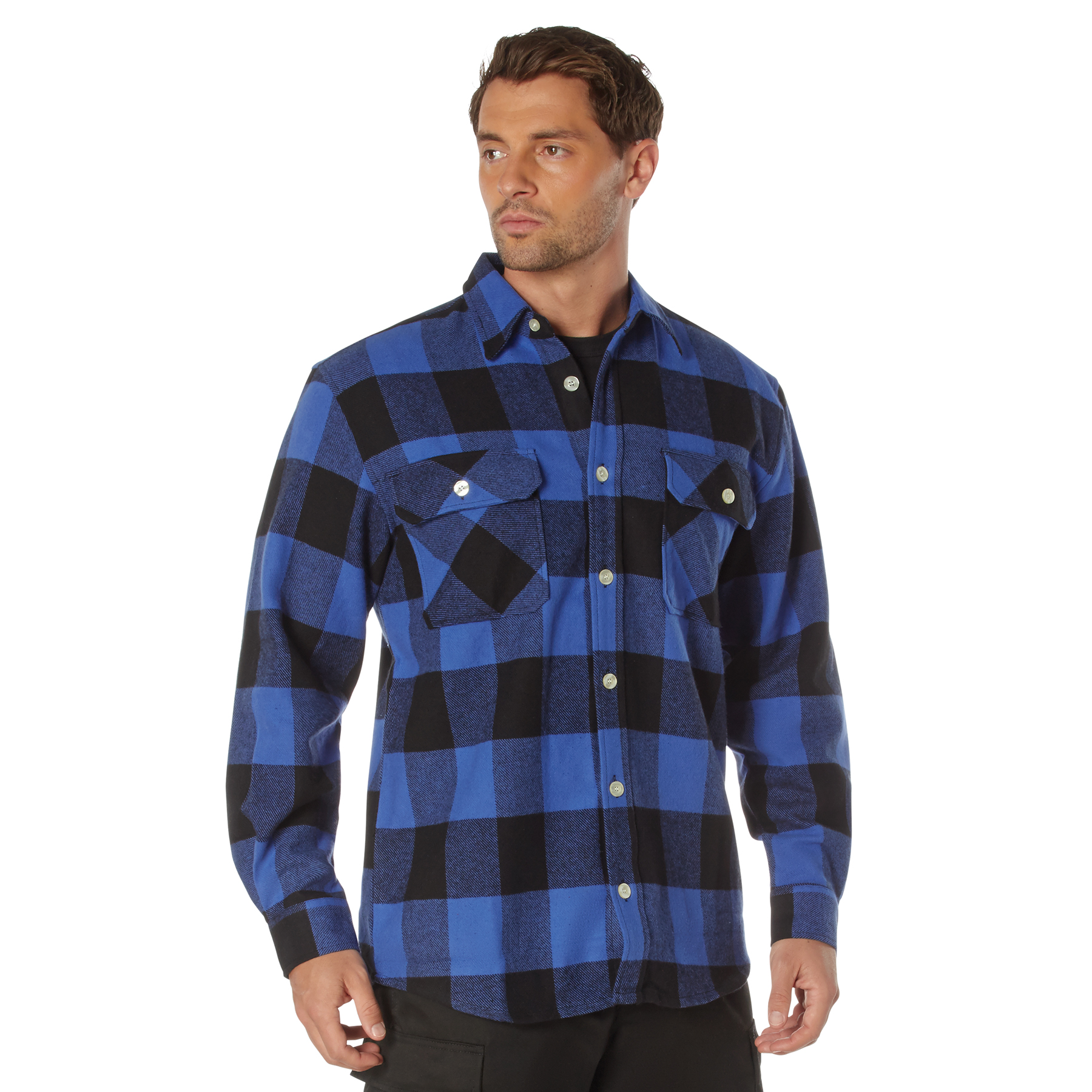 Rothco Rothco Extra Heavyweight Buffalo Plaid Flannel Shirt - Blue Plaid, Medium