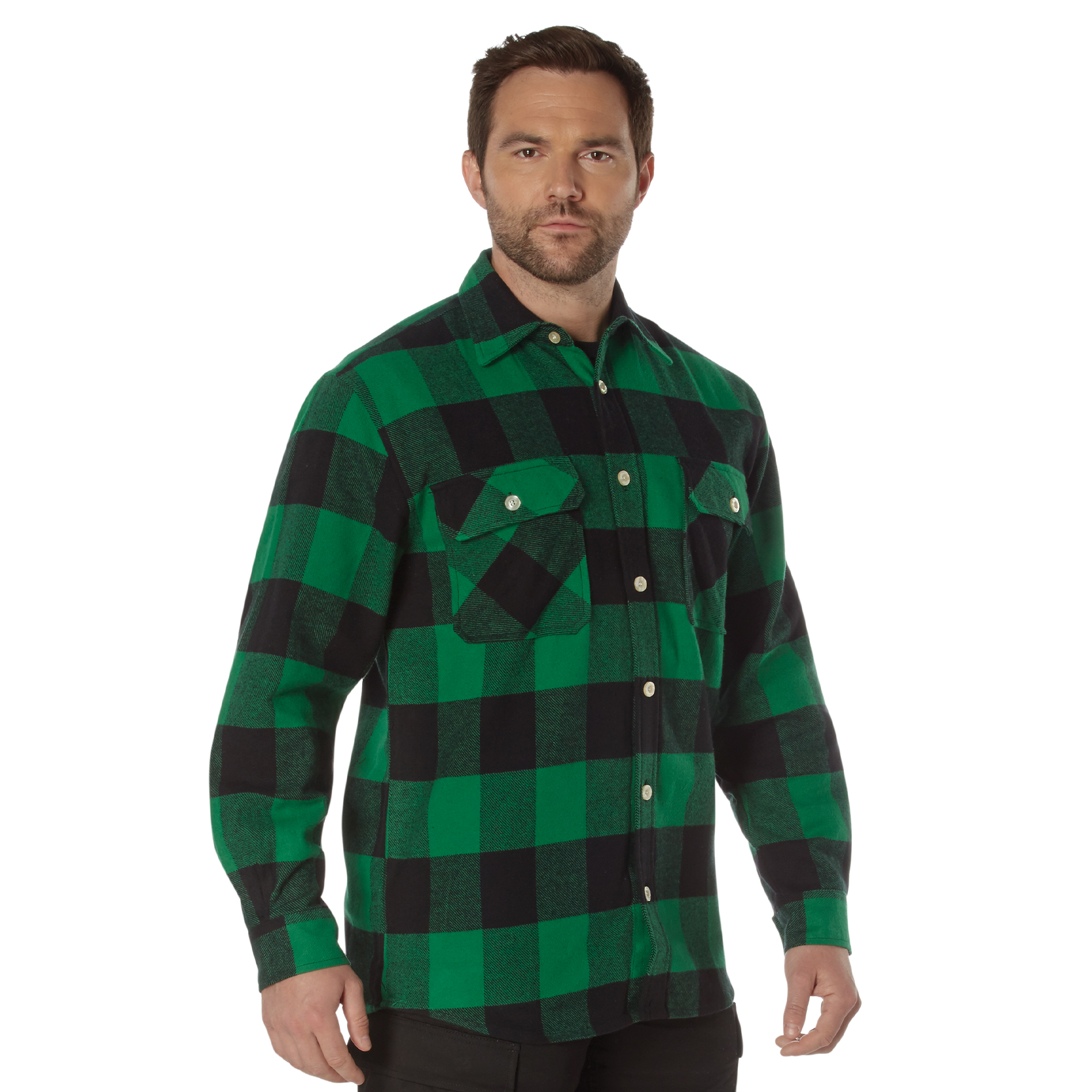 Rothco Rothco Extra Heavyweight Buffalo Plaid Flannel Shirt - Green Plaid, Medium