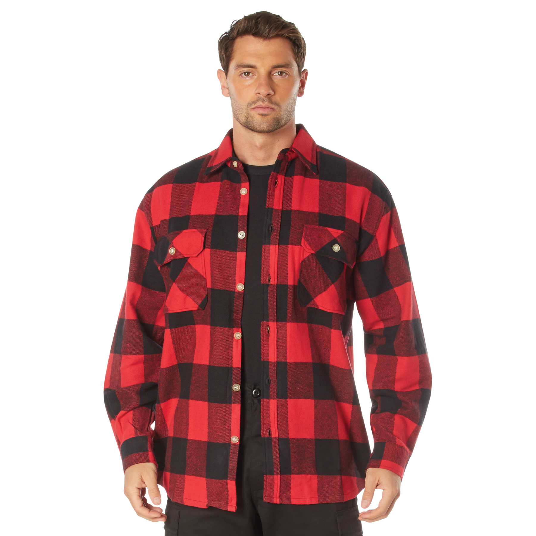 Rothco Rothco Extra Heavyweight Buffalo Plaid Flannel Shirt - Red Plaid, Medium