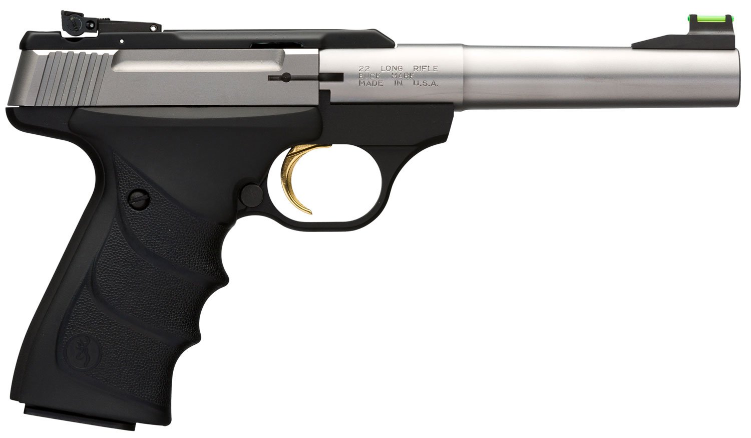 Browning Buck Mark Stainless Camper URX 22 LR Single 10 Round Blowback Pistol, Black - 051442490 - Browning