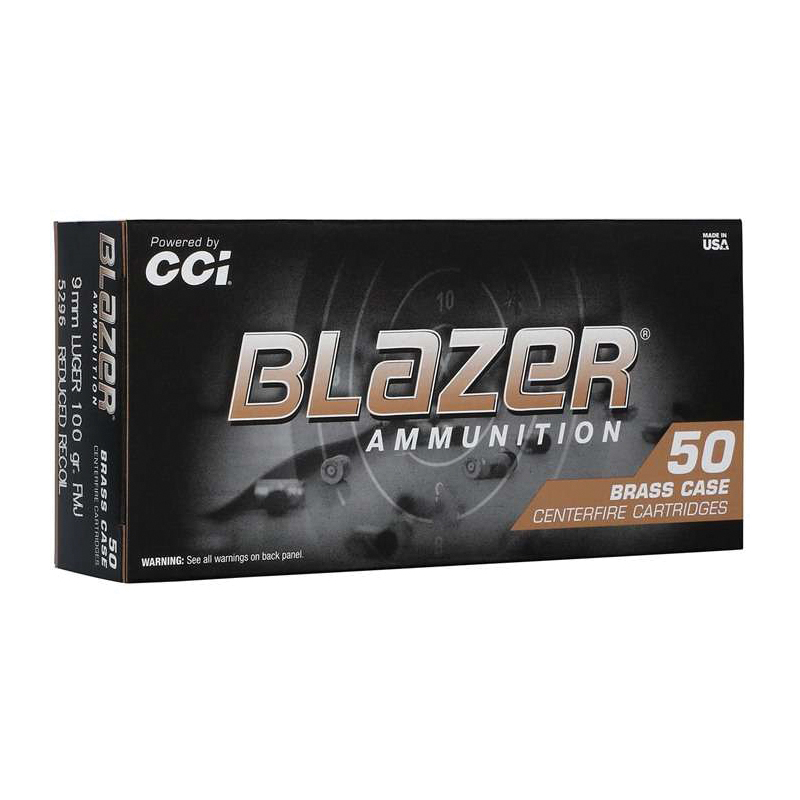CCI Blazer Reduced Recoil 9mm 100 gr FMJ 50rds - Cci