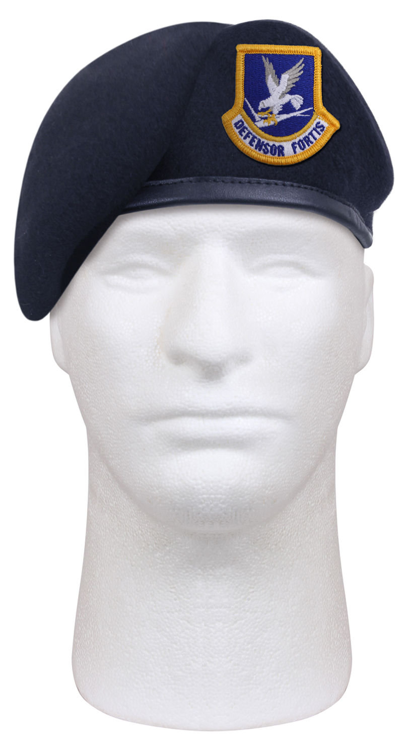 Rothco Rothco Inspection Ready Beret With Usaf Flash - Midnight Navy Blue, Head Size 7