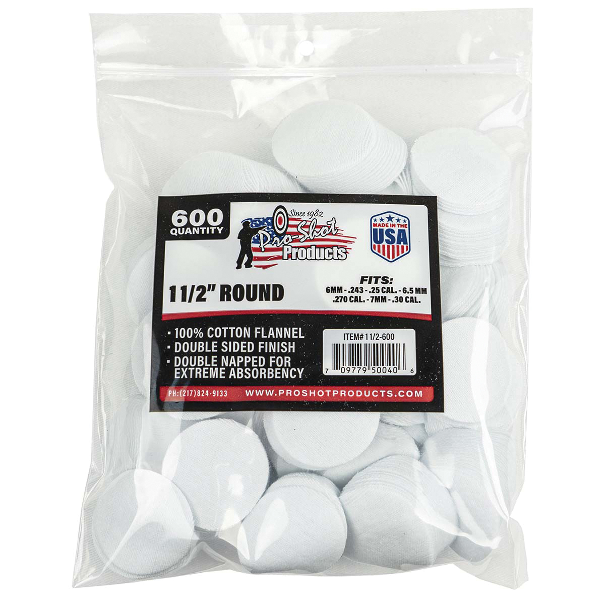 ProShot 6mm/.30 Cal 1.50" Round Cleaning Patch - Proshot