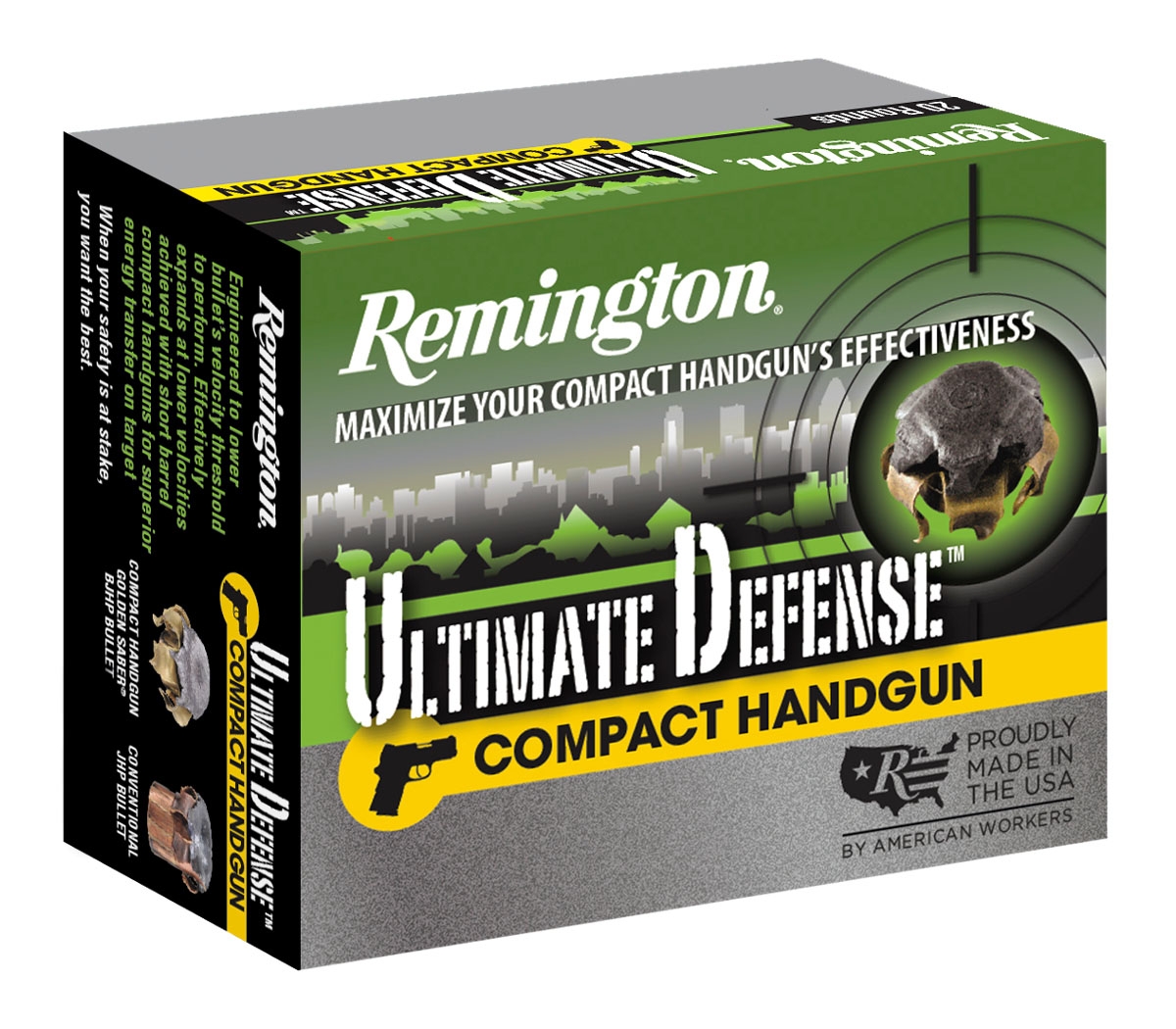 Remington 45 Auto/ACP 230gr BJHP Ultimate Defense Compact Handgun 20rds - CHD45APBN - Remington