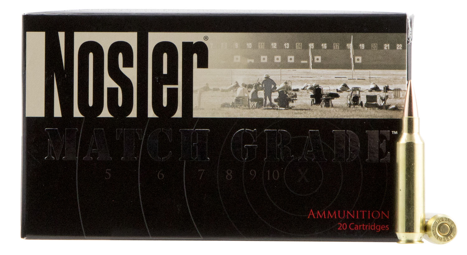 Nosler Match Grade 85 gr RDF .22 Nosler Ammo, 20/box - 60162