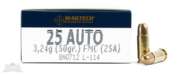 Magtech 25 Auto/ACP 50gr FMJ Ammunition 50rds - 25A - Magtech