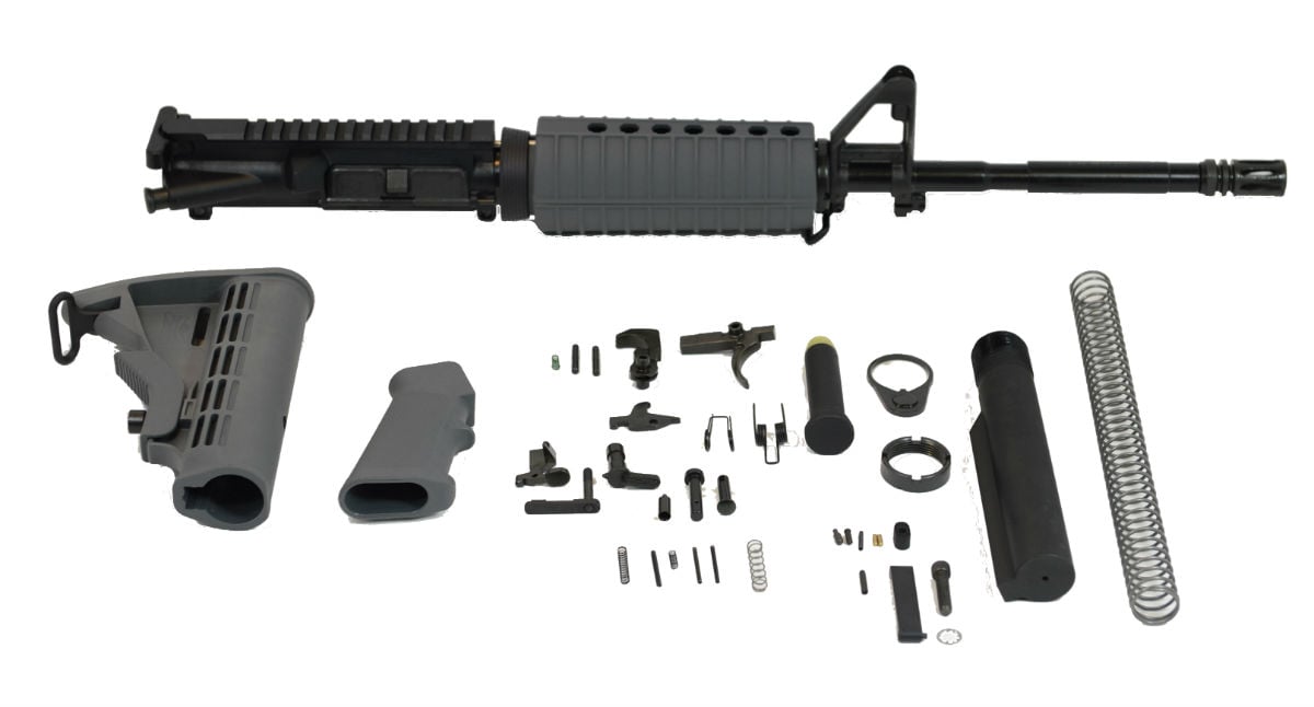 PSA 16" 5.56 NATO 1/7 M4 Nitride  Classic Gray Freedom Rifle Kit - 516444565 - Palmetto State Armory