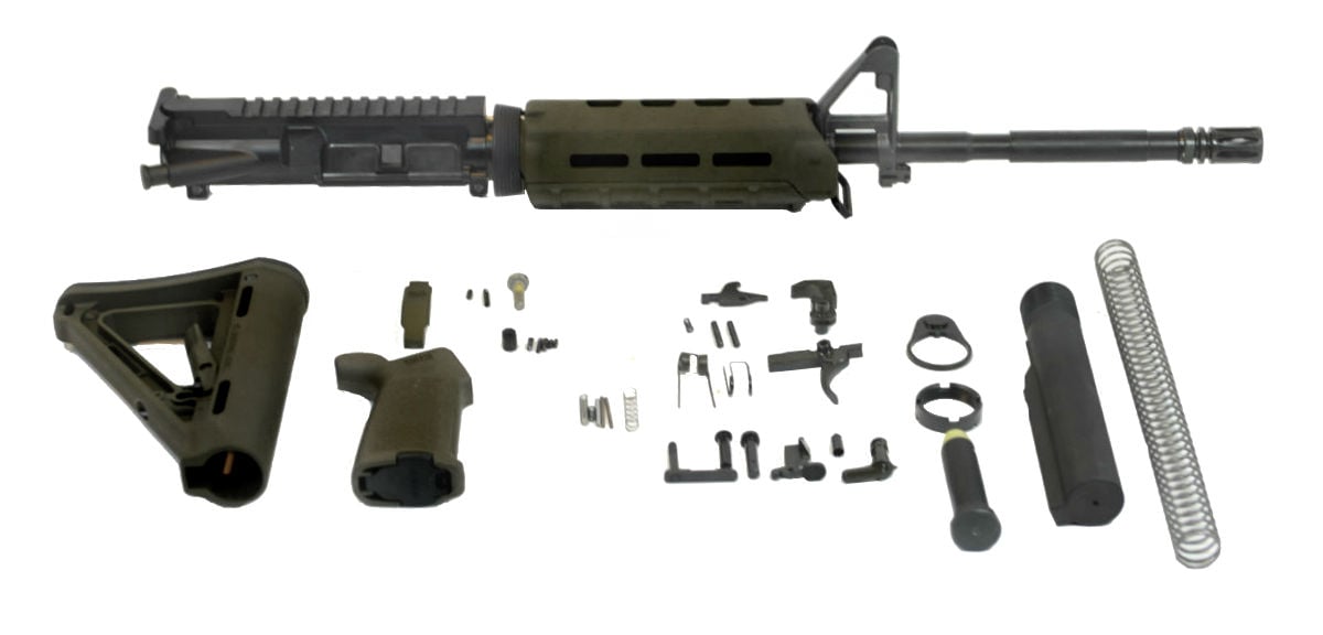 PSA 16" Carbine 5.56 NATO 1/7 M4 Nitride MOE Olive Drab Green  Freedom Rifle Kit - 516444567 - Palmetto State Armory