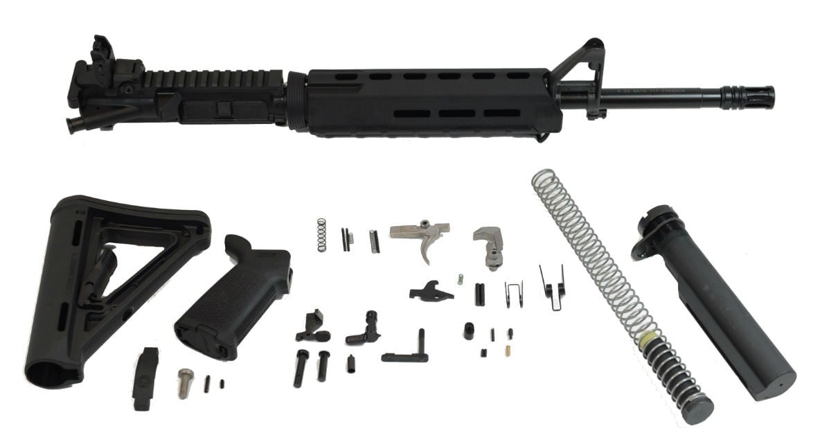 PSA 16" Midlength 5.56 NATO 1/7 Nitride MOE+ EPT Rifle Kit & Rear MBUS - 516444983