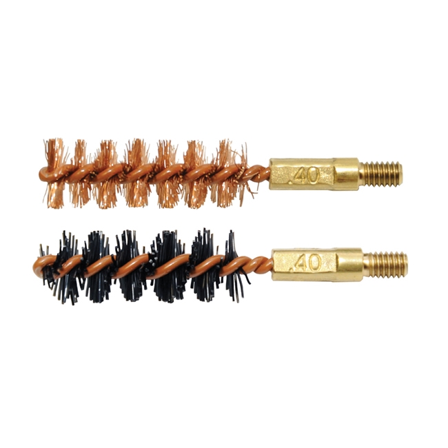 Otis .40 Caliber Bore Brush 2 Pack (1 nylon/1 bronze) - FG-341-NB