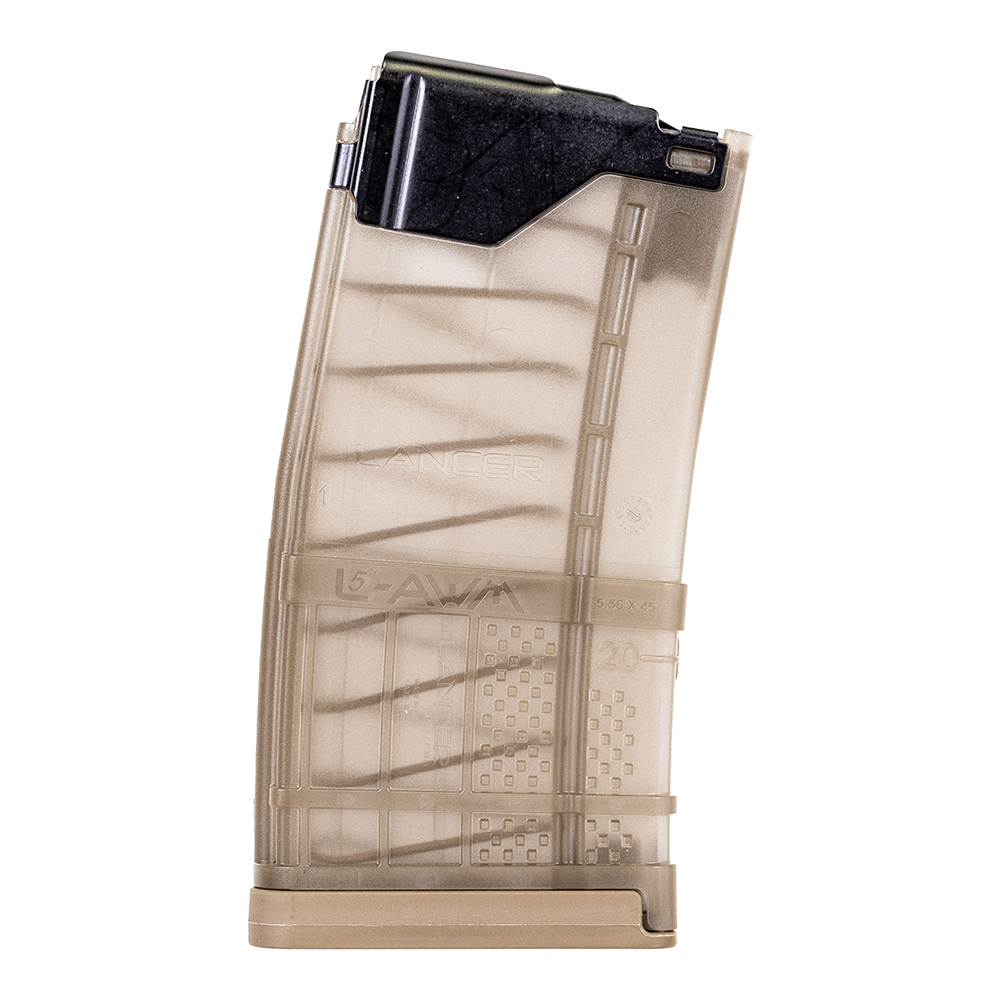 Lancer Systems L5AWM 20 Round .223 Rem/5.56 Magazine, Translucent Dark Earth - Lancer Systems