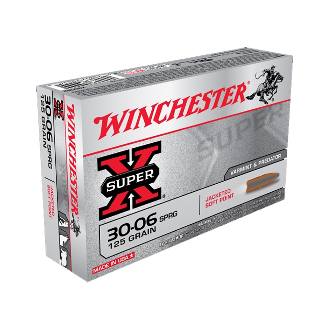 Winchester Super-X 30-06 Springfield 125 Grain Ceneterfire Rifle Ammunition, 20rds - X30062