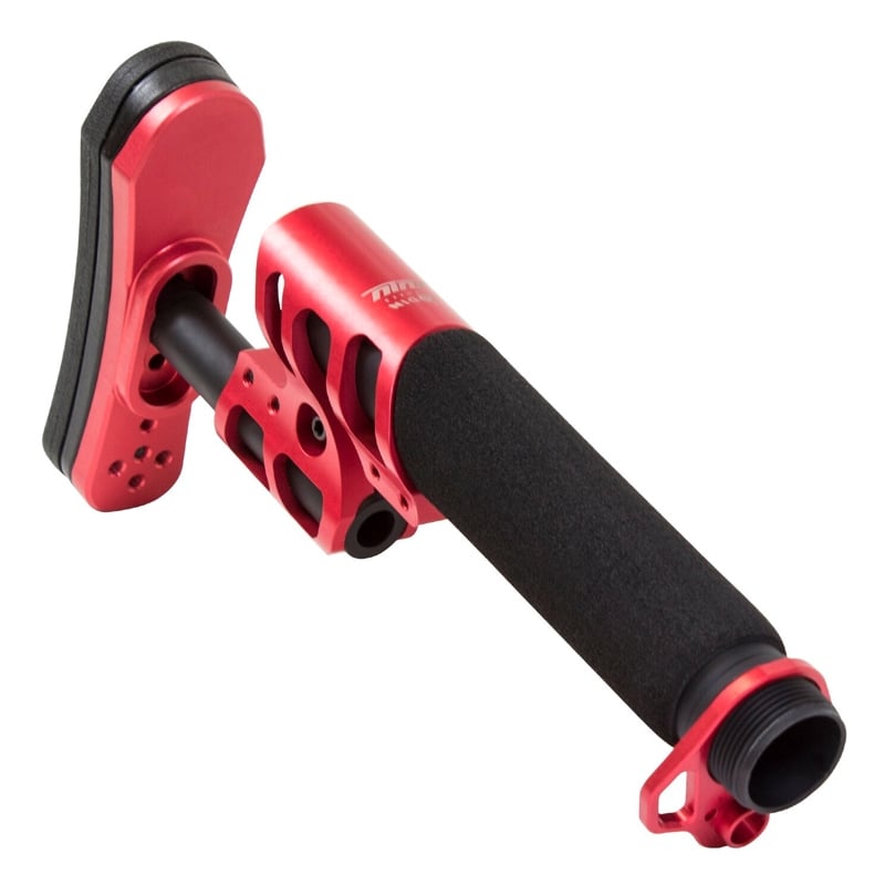 Odin Works Zulu Adjustable Stock Kit w/ Padded Pistol Buffer Tube & End Plate, Red - Odin Works