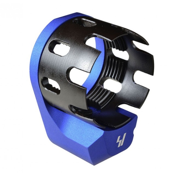 Strike Industries AR Enhanced Castle Nut & Extended QD End Plate, Blue - SI-AR-ECN&EEP-BLU - Strike Industries