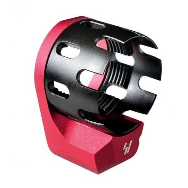 Strike Industries AR Enhanced Castle Nut & Extended QD End Plate, Red - SI-AR-ECN&EEP-RED - Strike Industries