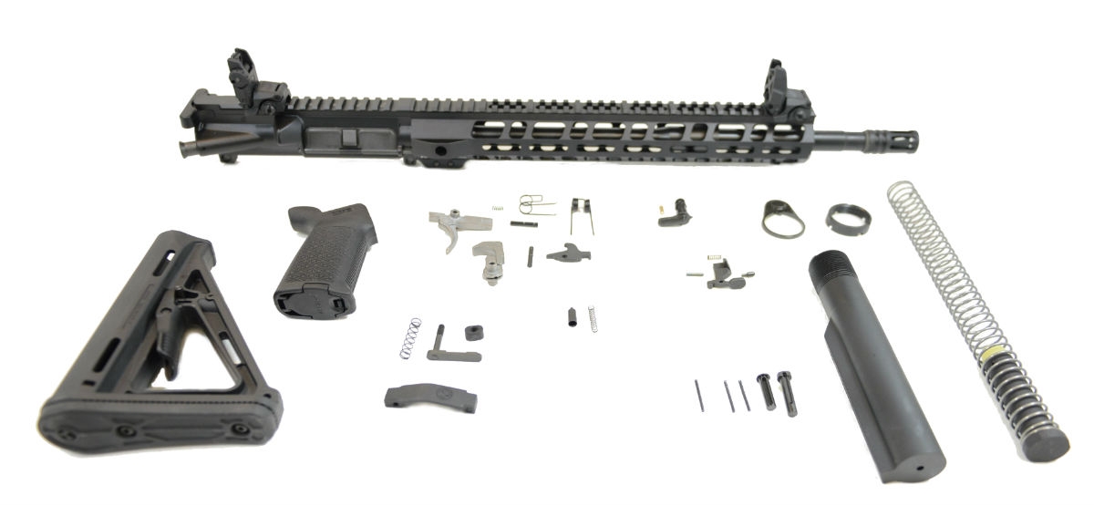 PSA 16" M4 5.56 NATO 1/7 Carbine-Length  Nitride 13.5" Lightweight M-Lok MOE EPT Rifle Kit With MBUS Sight Set - 516447430 - Palmetto State Armory