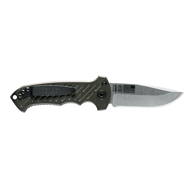 Gerber 06 Auto 10th Anniversary Knife, Olive Drab Green W/ Stonewashed Blade - 30-001263 - Gerber