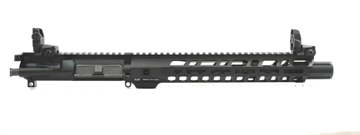 PSA 10.5" Pistol-Length 300AAC 1/8 12" M-lok Slant Upper - With BCG, CH, And MBUS Sight Set - 5165447571 - Palmetto State Armory