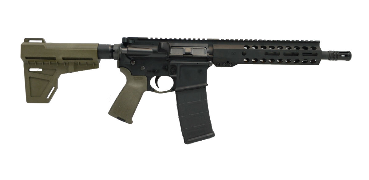 PSA AR-15 Pistol 10.5" CARBN 5.56 Phos. M-Lok MOE Shockwave, ODG - 516447185 - Palmetto State Armory