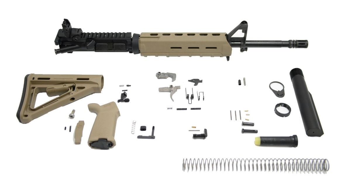 PSA 16" Midlength Nitride 5.56 NATO 1:7 MOE EPT Freedom Rifle Kit with Rear MBUS, Flat Dark Earth - Palmetto State Armory