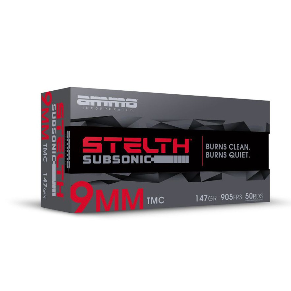Ammo Inc stelTH 9mm Ammo 147gr TMJ Subsonic 50rds - 9147TMC-STL - Ammo Inc