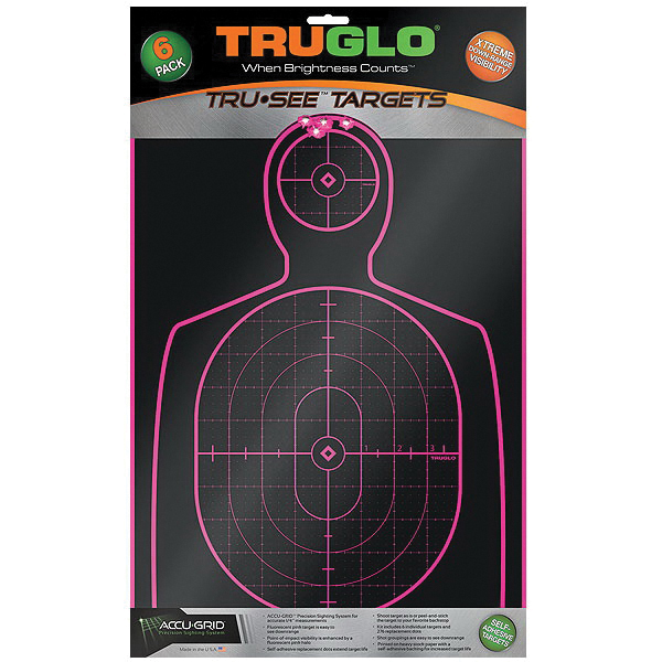 TruGlo Tru See 12" x 18" Splatter Self-Adhesive Silhouette Target, Pink/Black, 6/pack - TG13P6