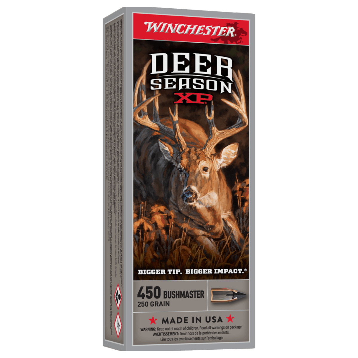 Winchester .450 Bushmaster 250gr Deer Season XP Rifle Ammunition, 20 Rounds - X450DS - Winchester