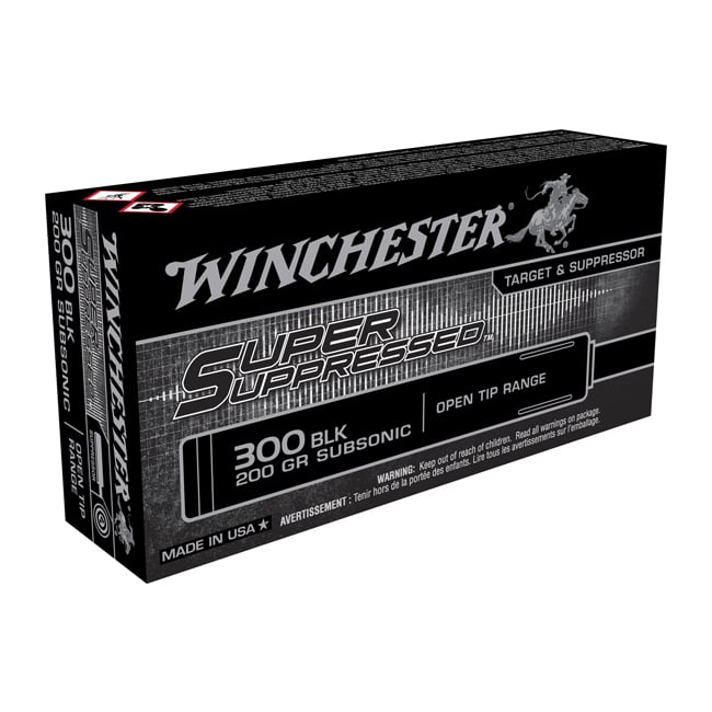Winchester .300 AAC Blackout 200 gr Super Suppressed Subsonic Ammunition, 20 Rounds - SUP300BLK - Winchester
