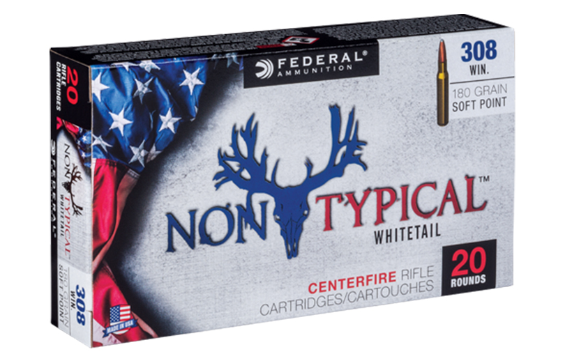 Federal 308 Win 180gr Soft Point Non-Typical Whitetail Rifle Ammunition, 20 Rounds - 308DT180 - Federal