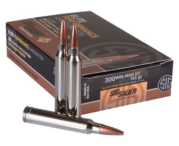 Sig Sauer .300 Win Mag 165 Grain Elite Copper Hunting Rifle Ammunition, 20 Rounds - E3WMH1-20 - Sig Sauer