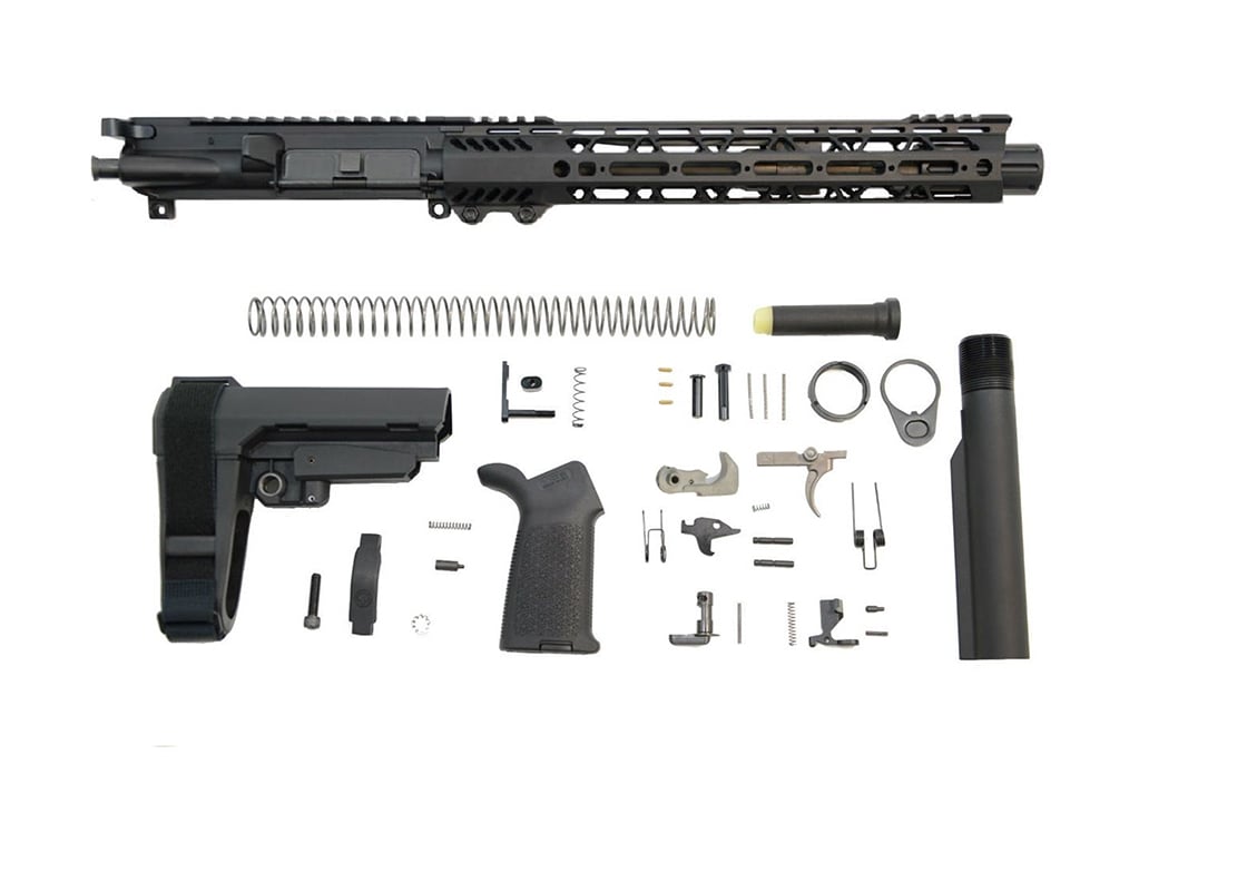 PSA AR-15 Pistol Kit 10.5" CRBNE-Lgth Nitride 12" Slant M-Lok MOE - 5165448807