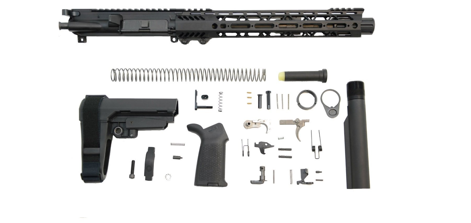 PSA 10.5" Carbine-Length 5.56 NATO 1/7 Phosphate 12" Slant M-Lok MOE EPT SBA3 Pistol Kit - Palmetto State Armory