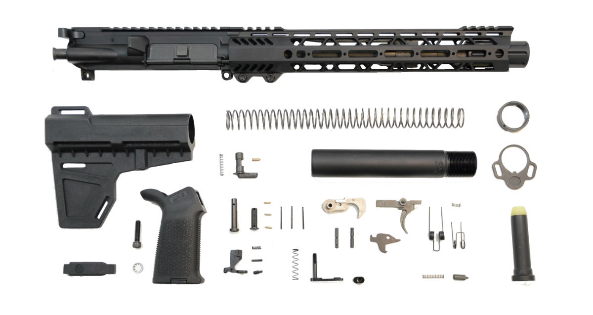 PSA 10.5" Carbine-Length 5.56 NATO 1/7 Phosphate 12" M-Lok Slant MOE EPT Shockwave Pistol Kit - 516448746 - Palmetto State Armory