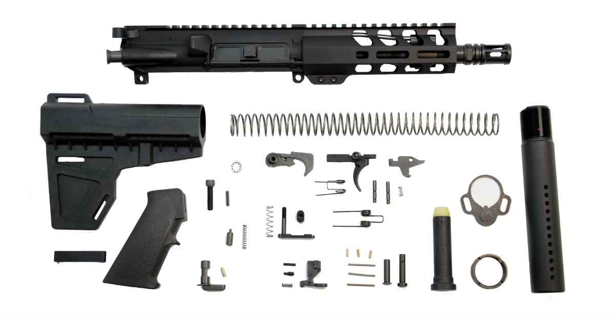 PSA 7" Nitride 5.56 1/7 6" Lightweight M-Lok Classic Shockwave Pistol Kit - 5165448870 - Palmetto State Armory