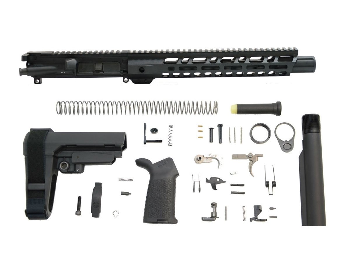 PSA 10.5" Carbine-Length 5.56 NATO 1/7 Nitride 12" Slant M-Lok MOE EPT SBA3 Pistol Kit - 5165448877