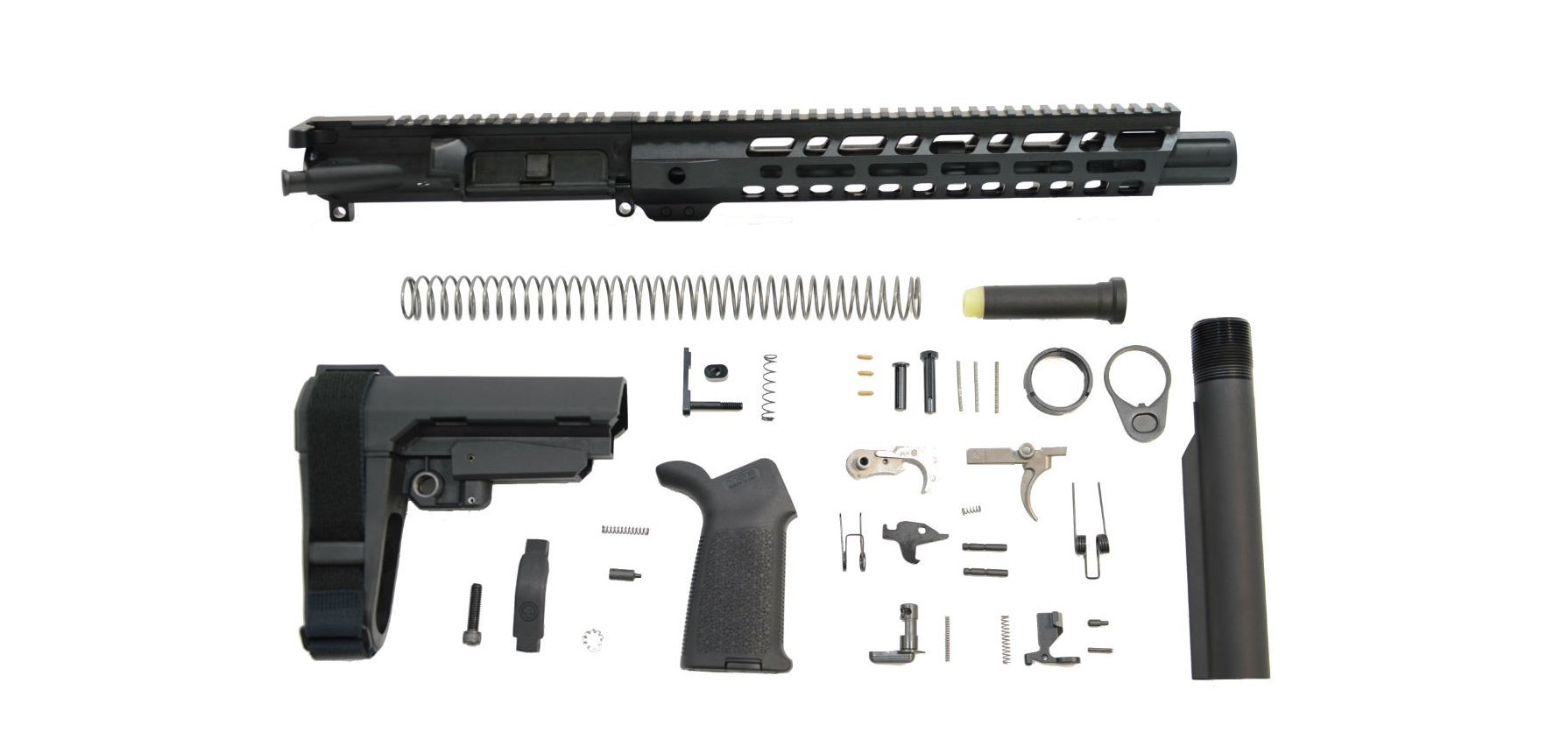 PSA 10.5" CHF 5.56 NATO 1/7 12" Slant M-Lok MOE EPT SBA3 Pistol Kit - Palmetto State Armory