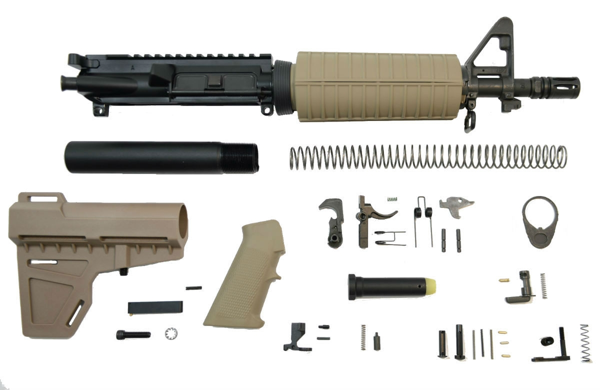 PSA 10.5" 5.56 NATO 1/7" Phosphate Classic Shockwave Pistol Kit, Flat Dark Earth - 5165449128 - Palmetto State Armory