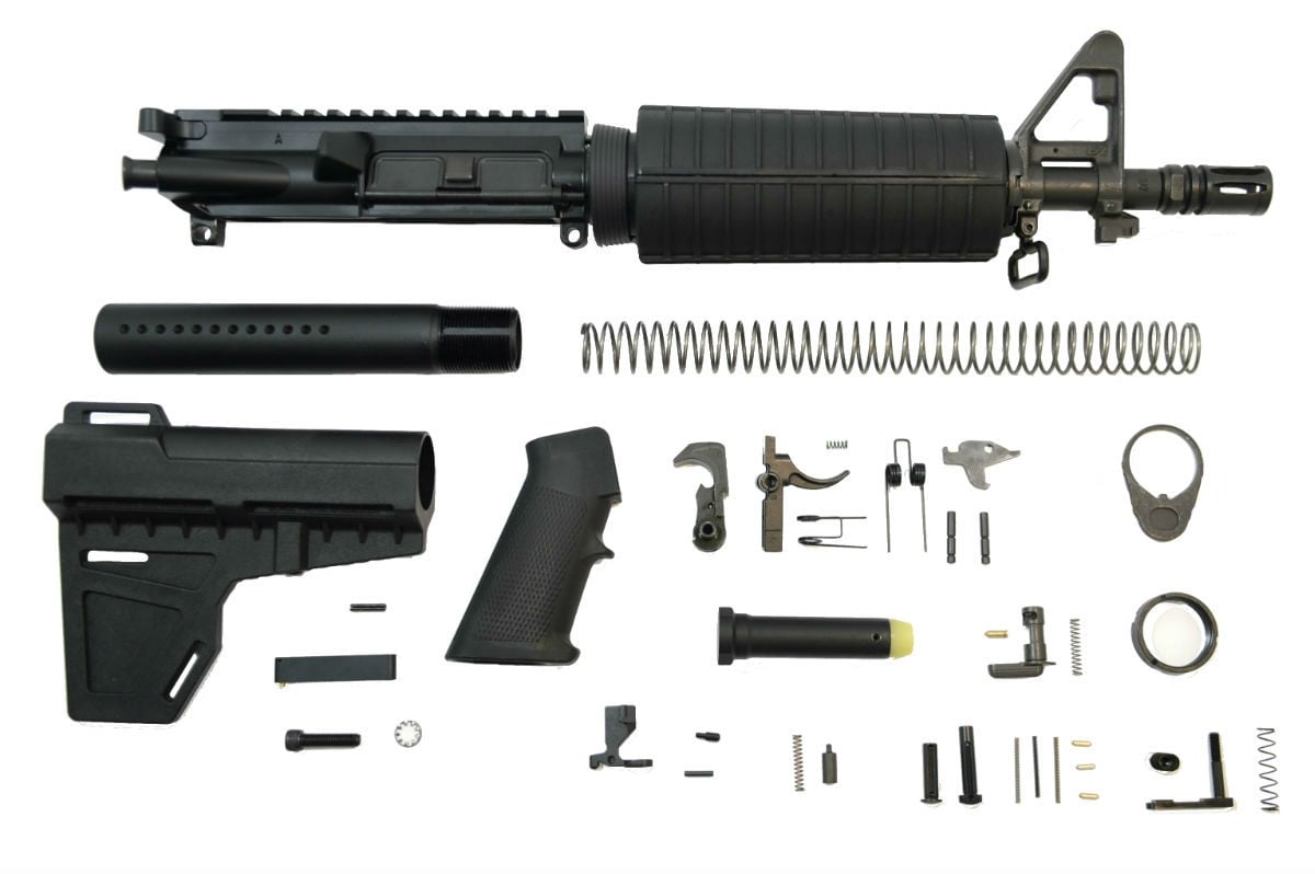 PSA 10.5" 5.56 NATO 1/7 Nitride Classic Shockwave Pistol Kit, Black - 5165449715 - Palmetto State Armory